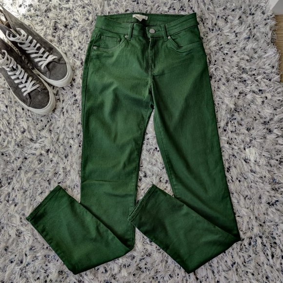H&M Stylish Skinny Forest Green Denim Jeans - Picture 2 of 5